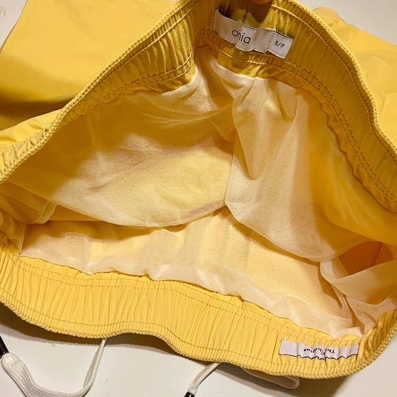 Onia The Charles Solid Yellow Lined Swim Shorts Trunks 5 " Inseam Men's Small - Picture 9 of 14